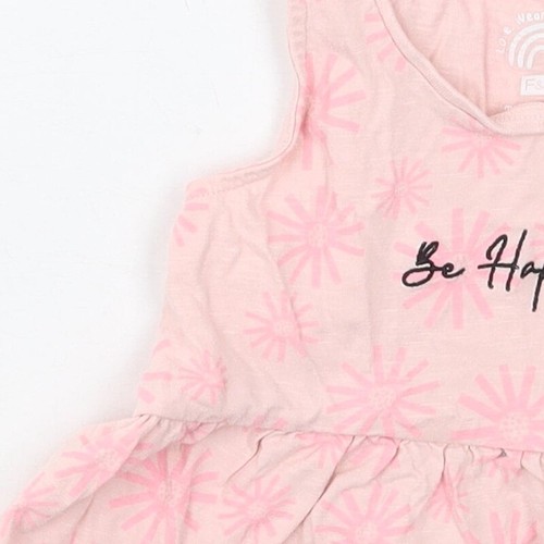 F&F Girls Pink Cotton blend Tank Size 3-4 Years - B - Picture 8 of 12