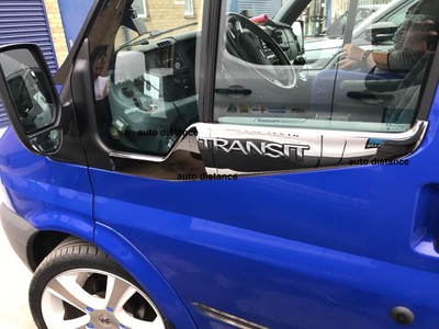 TRANSIT MK7 Stainless Steel Chrome Side Door Windows Sill Cover 2 Pieces