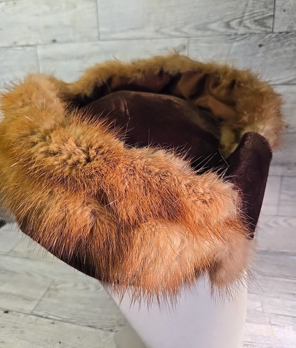 Vintage Mink Fur and Velvet Hat By Dayne of New York Size 22 Medium - Picture 2 of 6