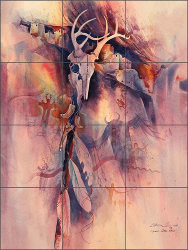 Ceramic Tile Mural Backsplash Cullar Southwest Native Dwelling Art WC104 - Picture 3 of 4