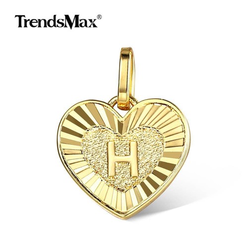 Yellow Gold Plated Initial Letter Alphabet A-Z Pendant (Love Heart Charm Only) - Picture 11 of 29