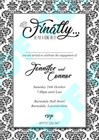 PERSONALISED ENGAGEMENT PARTY DAMASK INVITES Invitations Pack of 10