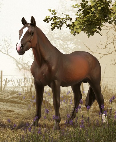 Holsteiner Bay Stallion Horse Toy Model Figure by CollectA 88987 New - Foto 4 di 4