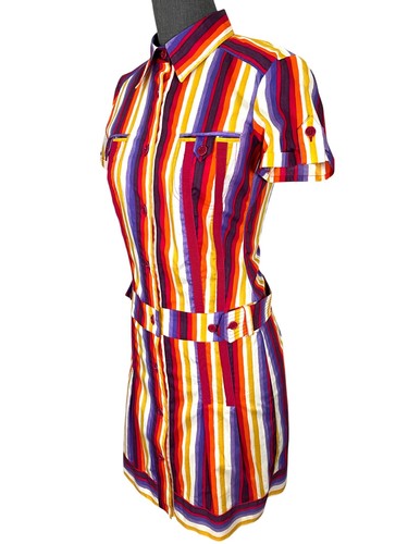 ETRO Striped Cotton Belted Shirt Dress Size 40 NEW - Picture 3 of 5