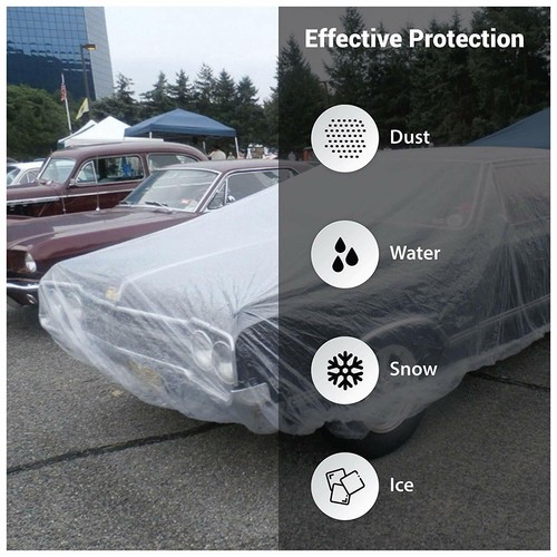 20 PCS XL Large SUV Mini Van Full Size Car Cover Water Dust Dirt Proof Clear PE - Picture 6 of 6