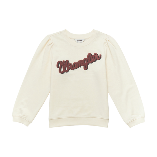 Wrangler Youth Girl's White Classic Logo Sweatshirt 112353047 - Picture 1 of 7
