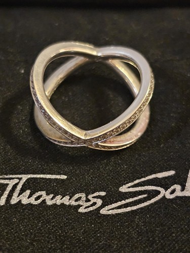 Thomas Sabo Sterling Silver CRISS Cross Ring with Pave Sparkly Cubic Zirconia 52 - Picture 2 of 13