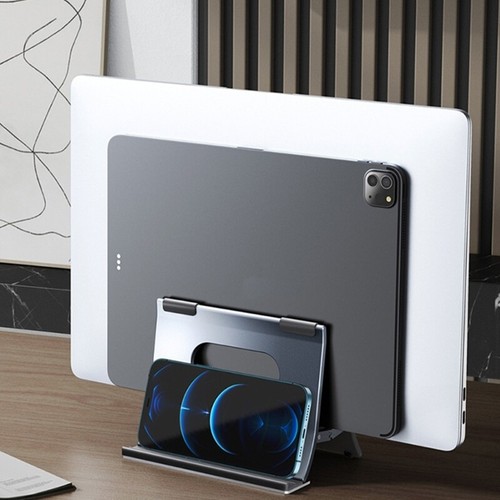 Vertical Laptop Stand Aluminum Bracket Gravitational Auto Lock Designs Holder