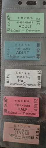 Skipton & District Railway Society Zugticket Erwachsene und Kinder 1980er Jahre Vintage