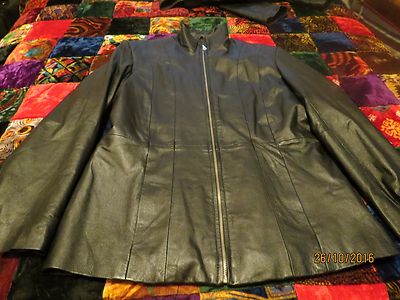 Comint Leather Jacket M ''Women's'' Medium Black inside Patchwork Lined