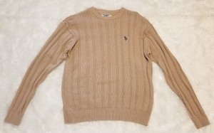 U-S-Polo-Assn-Logo-Men-039-s-Long-Sleeve-Heavy-Knit-Sweater-Size-XL