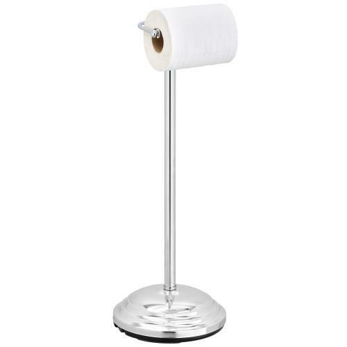 Freistehender verchromter Toilettenpapierhalter mit einer Rolle, beweglicher Metallständer - Bild 2 von 4