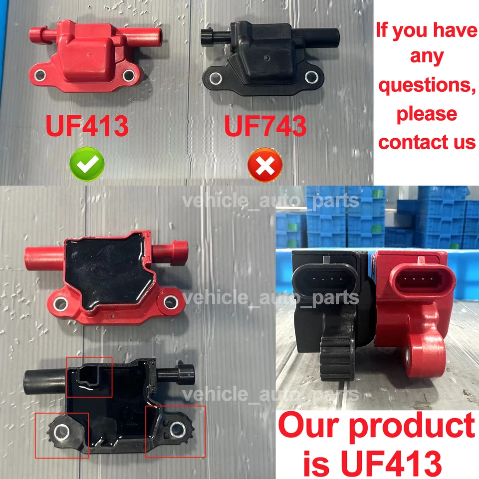 8 Pack Square Ignition Coil & Spark Plug & Wire For Chevy GMC 4.8L 5.3L 6.0L V8 - Image 3 of 4