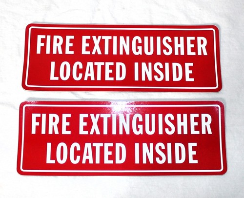 2 qty. Fire Extinguisher Located Inside Notice Sign 3M Decal 8 1/4" by 3" - Picture 2 of 2