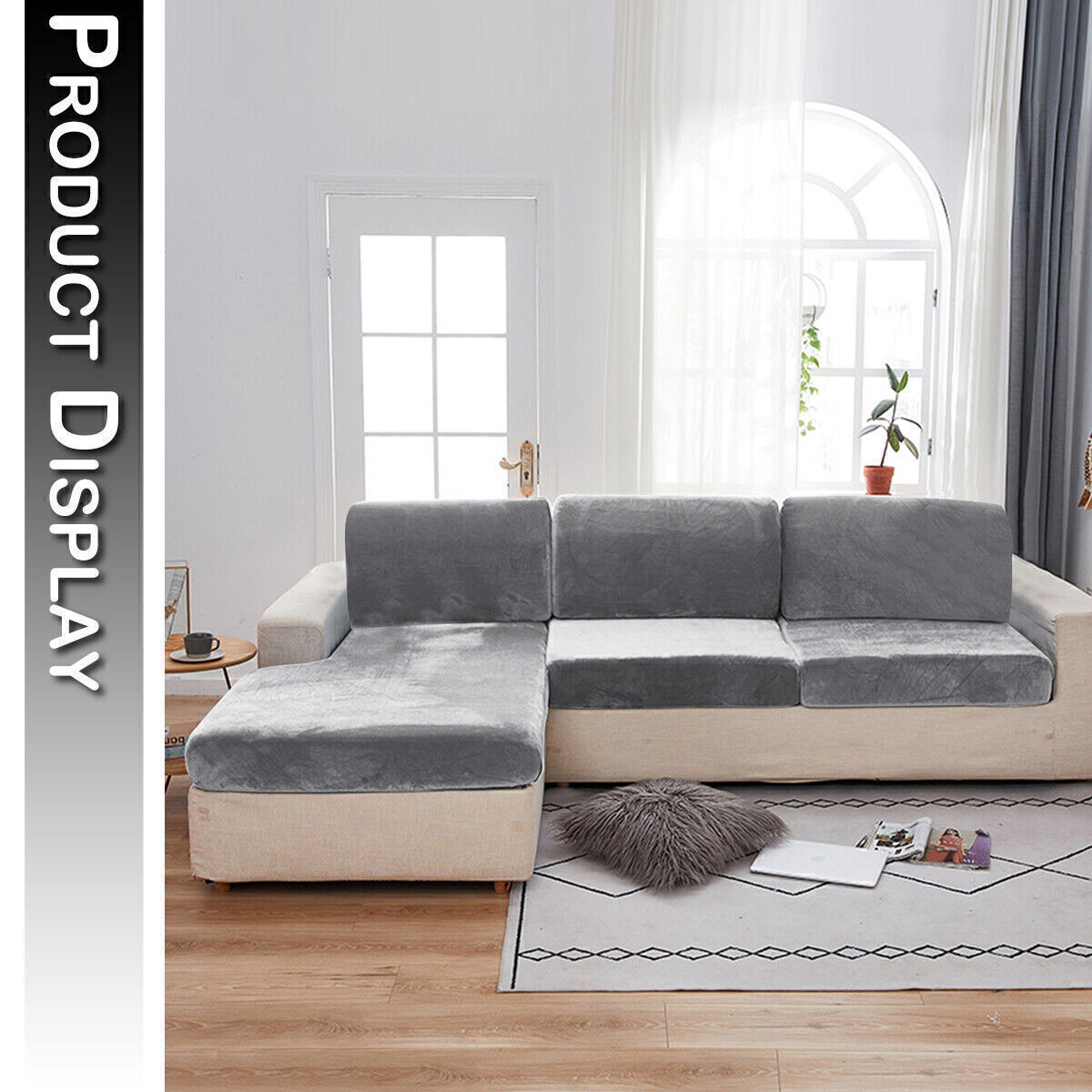 Foreate Wendbare Sofadecke – 180x206 Cm, Elfenbeinfarben, Kratzfester Möbelschutz, Maschinenwaschbar, Für Couch & Hundebett