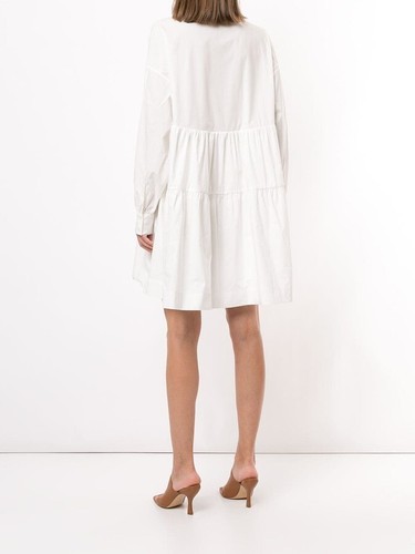 Vestido Babydoll ANINE BING Talla XS Addison Niveles Blanco Boho Resort Playa Encubrimiento - Imagen 18 de 22
