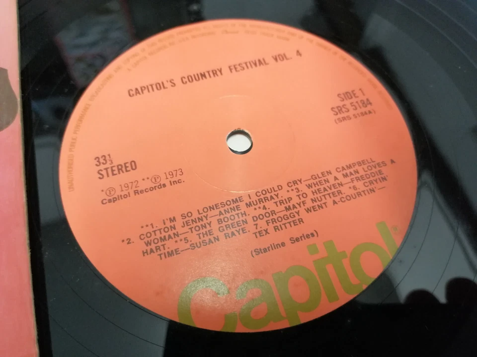 COUNTRY FESTIVAL VOL 4 Various Artists LP VINYL UK Capitol 1974 14 Track CAPITOL - Image 2 of 4