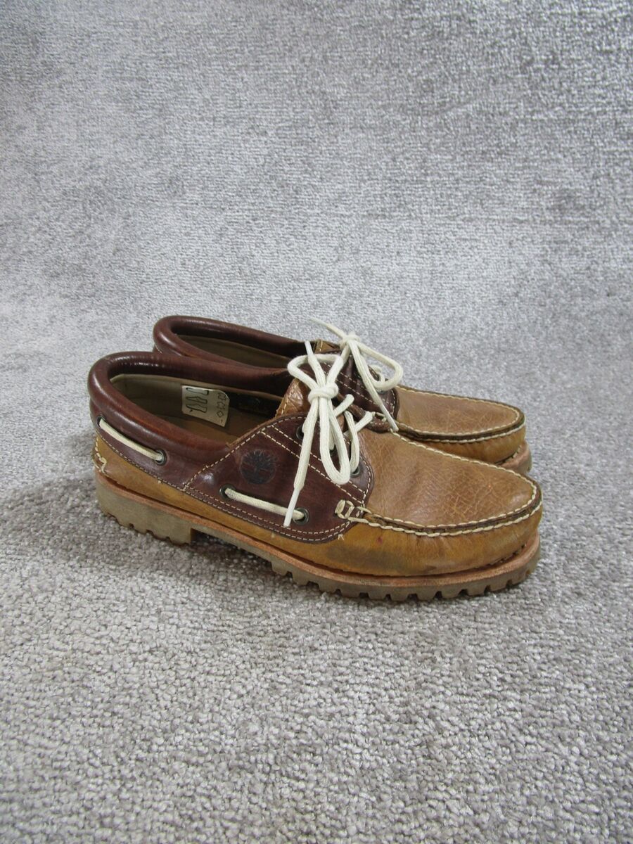 Timberland 3 Eye Boat Shoes Mens Size 8 Wide Brown Leather Timberland 3 Eye Boat Shoes Mens Size 8 Wide Brown Leather
