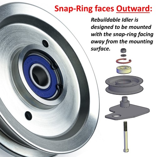(2 Pack) 781385 Idler Pulley 6.75" for Hustler Z, Super Z Diesel Z Mini Z, X-One - Picture 6 of 6