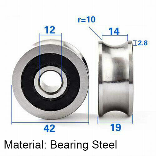 Nylon Pulley Wheel Sealed U/V Metal Grooved Ball Bearings Wire Rope Guide Roller - Bild 6 von 29