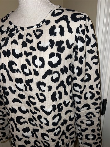 Michelle McDowell Womens Shirt Top Size L Boutique Leopard Cheetah Print - Picture 3 of 8