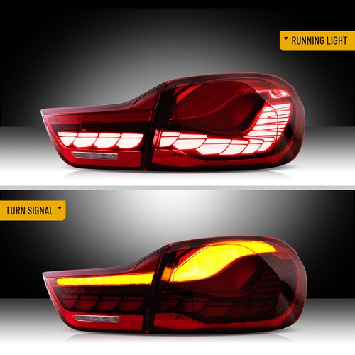 VLAND A Pair Full LED DRL Red Lens Tail Light For 14-20 BMW M4 4Series W/Dynamic - Picture 13 of 13