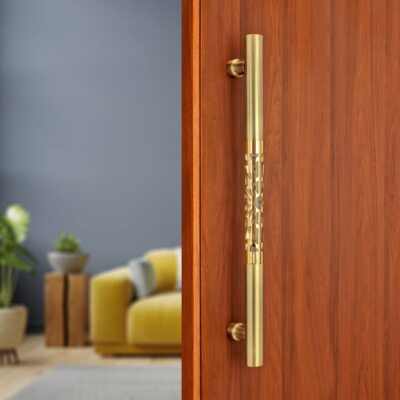 Door Handles for Main Door Zinc Alloy(18 inches, Pack of 1,Antique -Gold Finish)