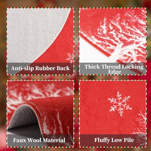 Christmas Round Area Rug 4ft, Washable Kitchen Rugs Non-Slip Indoor Runner 4 FT - Picture 5 of 8