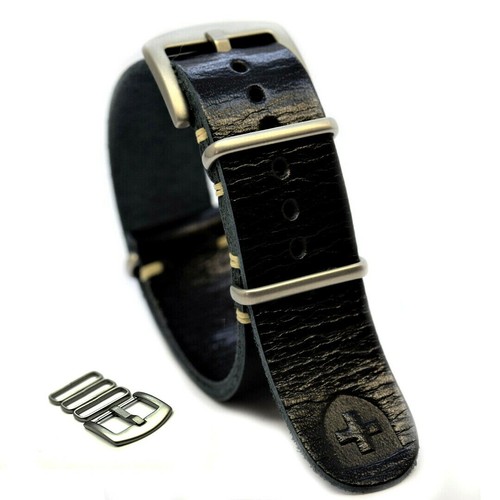 Leather Strap, Military Watch band,fits Rolex,Handmade,18/20/22/24 mm Gift Man - Picture 1 of 8