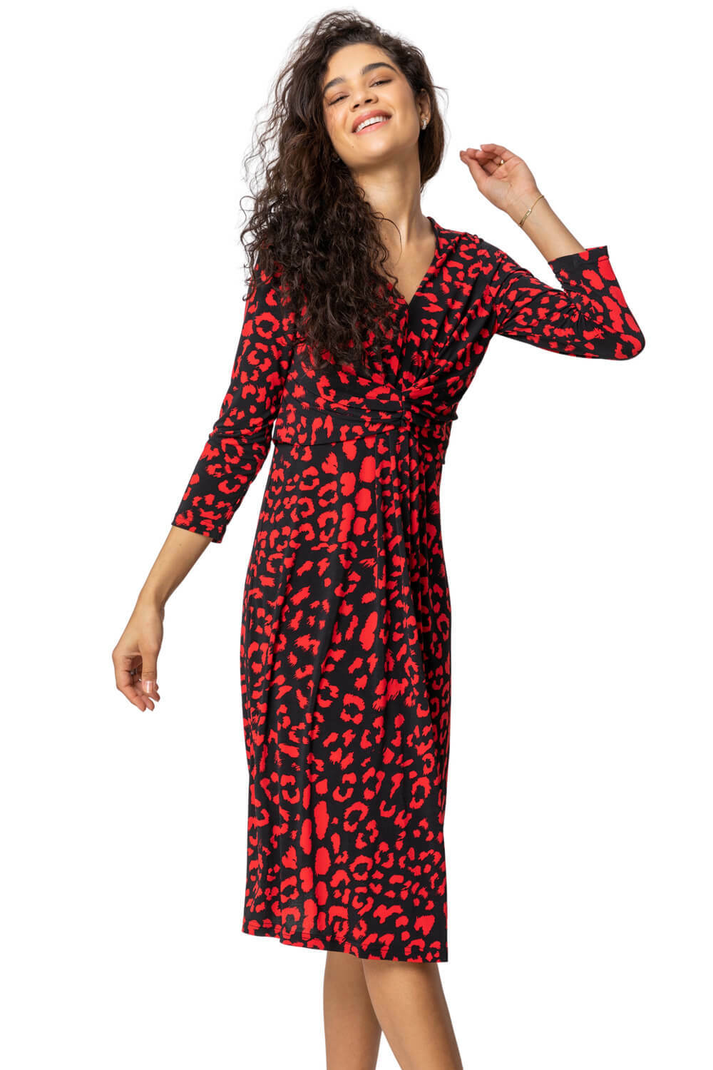 animal print fit and flare dress