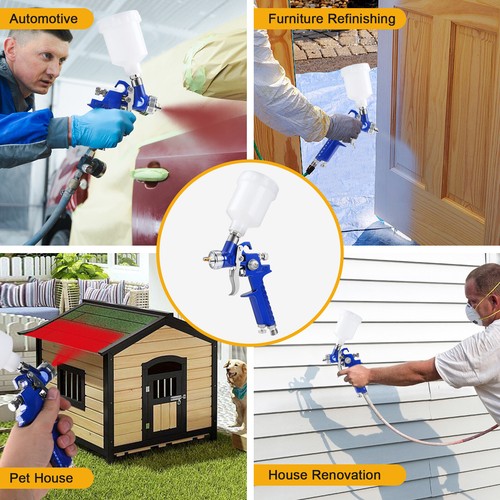 HVLP Autolack Druckluft Spritzpistole Set Schwerkraftzuführung Auto Grundierung F Autolackierung - Bild 7 von 7