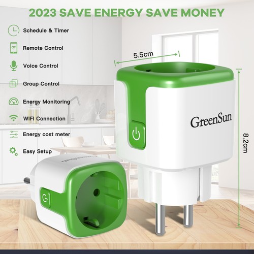 GreenSun Stromzähler WLAN Steckdose Stromverbrauch Zeitschaltuhr Stromzähler - Bild 2 von 11