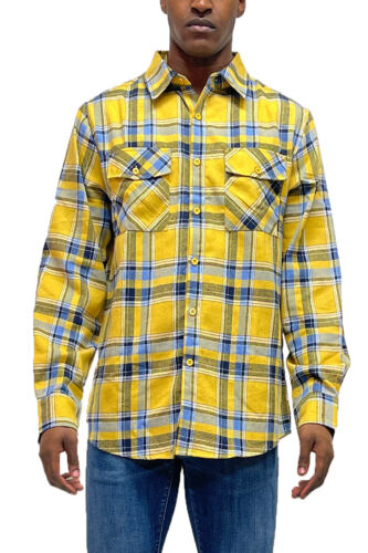 Long Sleeve Checkered Plaid Brushed Flannel - Picture 61 of 66