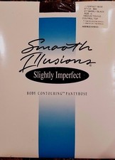 HANES Smooth Illusions Med. Toning Body Contouring Control Top Pantyhose JET D 2