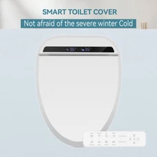ELECWISH Electric Smart Bidet Toilet Seat Elongated Remote Controls Warm Air Dry