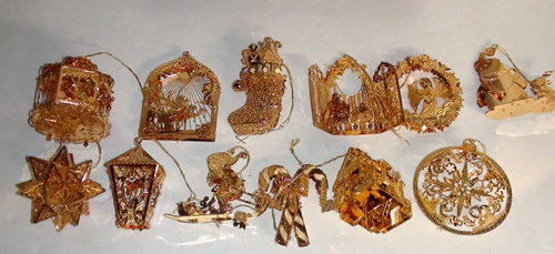 Danbury Mint Oro Adorno Navidad Colección 2002 23kt Plato COMPLETO - Imagen 4 de 7