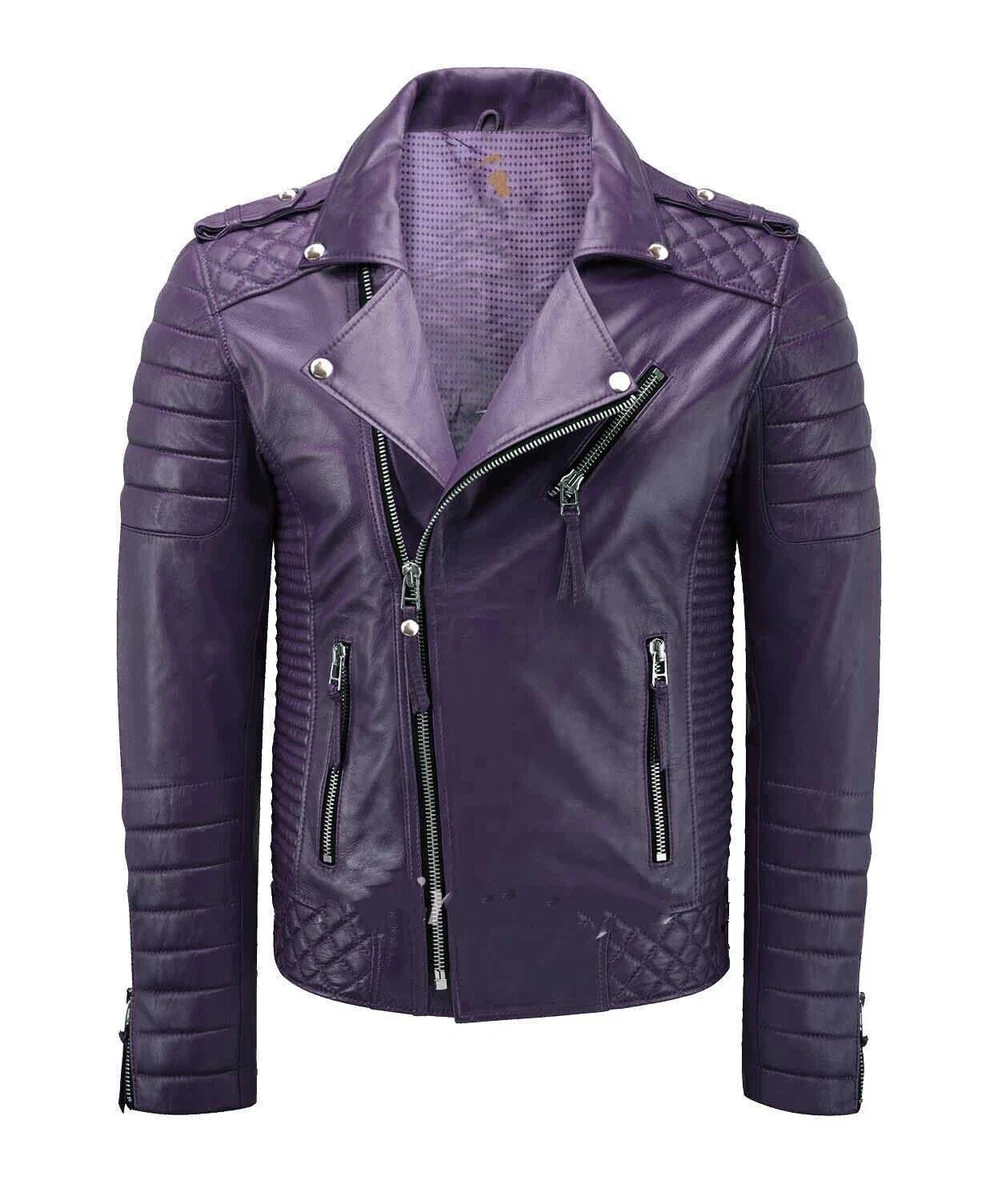 Purple Biker Jacket Motorcycle Jacket Purple Casual Coats, Jackets