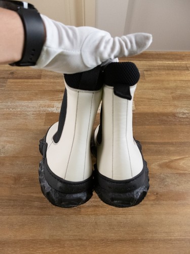 MARNI Blanco Suela Gruesa Cuero Chelsea Botines Talla 7/37 Auténticos - Imagen 7 de 11