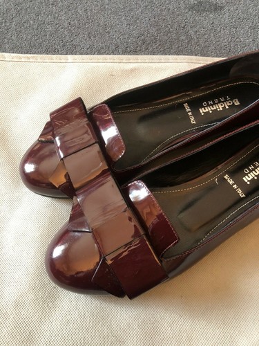 BALDININI LUSSO BALLERINE PATENT BORDEAUX DIAMS BOW ORIGINAL 39 EUR 9 US 6 UK - Imagen 4 de 10