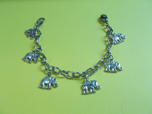 CUTE ELEPHANT CHARM SILVER BRACELET - ST OVAL LINK CHAIN BRACELET 18 cm NEW # 28 - Picture 6 of 11