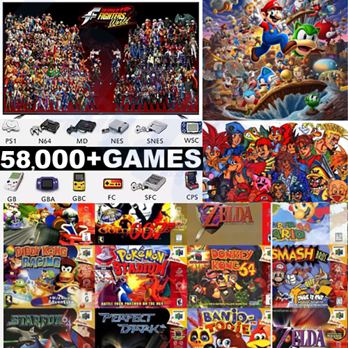 58000+ 4K HDMI Pre-Loaded Retro Game Stick Video Games 2X Wireless Controller - Bild 1 von 14