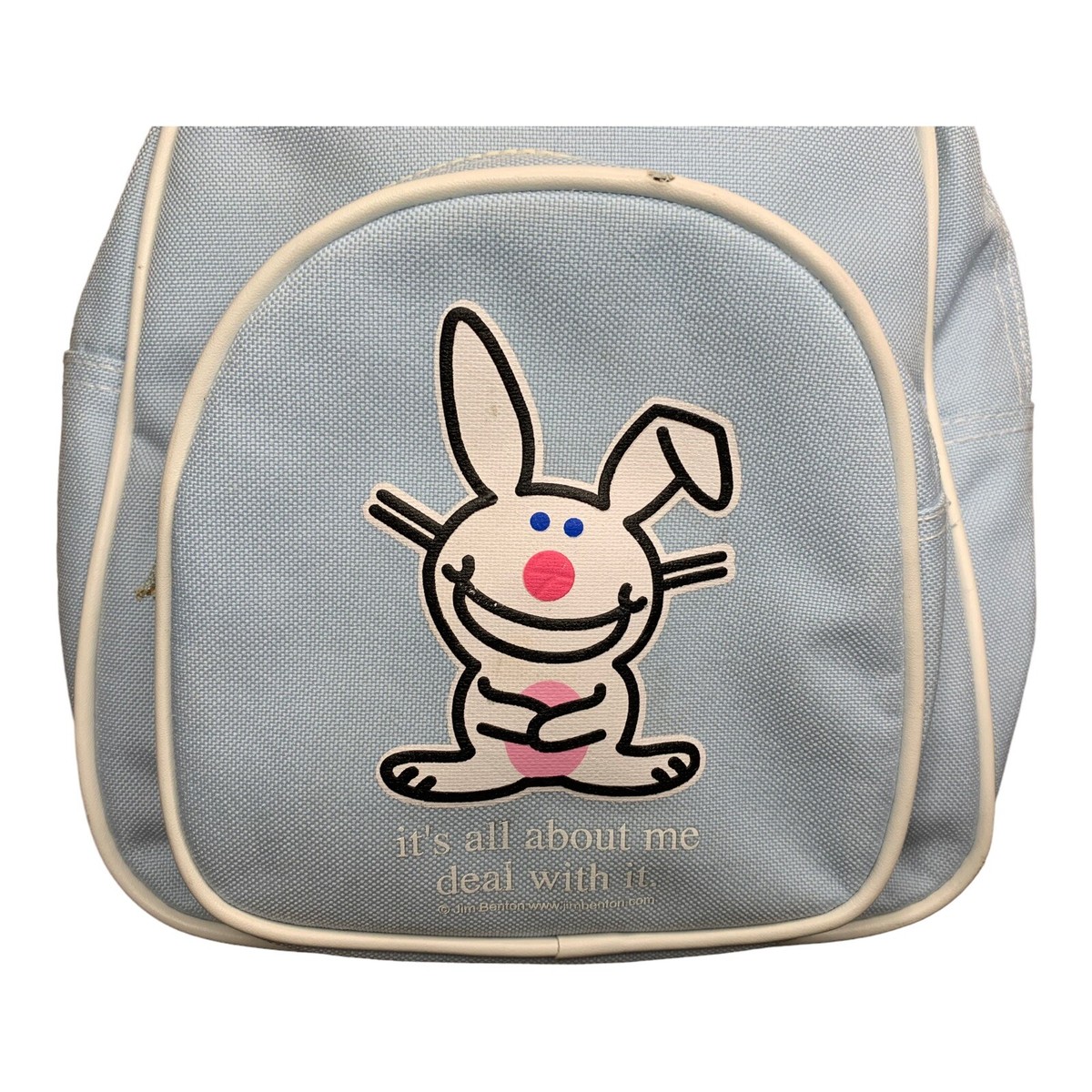 Vintage It s Happy Bunny by Jim Benton Light Blue Mini Backpack EXCELLENT