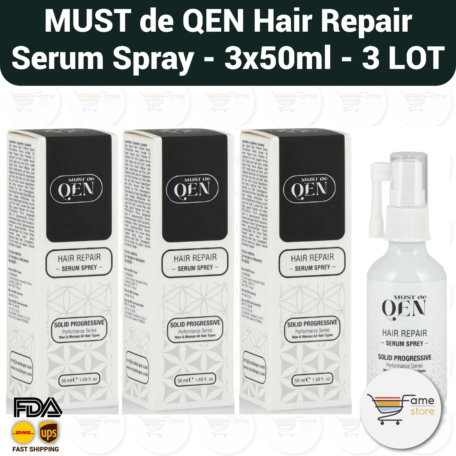 MUST de QEN Hair Repair Serum Spray (3× 50ml)-3LOT