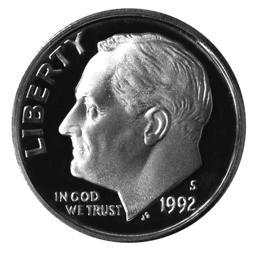 1992 -S Roosevelt Dime Proof 90% Silver Gem Deep Cameo