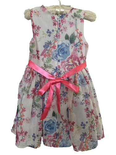 Fancy Btween Summer White with Flowers Dress Girls Size 5/6 - Picture 4 of 4