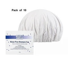 No Rinse Shampoo Cap Rinse free Shampoo Cap DawnMist Redi Wash Scented, 10 Pack