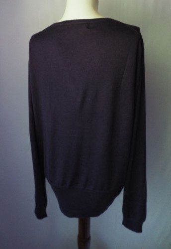 BEST DE LA REDOUTE Washable Silk Cashmere Sweater Dark Indigo Purple Size 18 - Picture 4 of 8