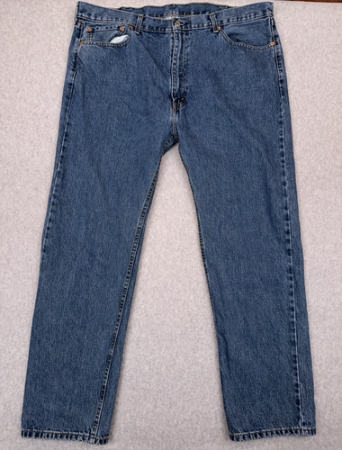 Levi's 505 Jeans Herren 42x32 Blau Straight Medium Wash Denim 100% Baumwolle Workwear - Bild 2 von 11