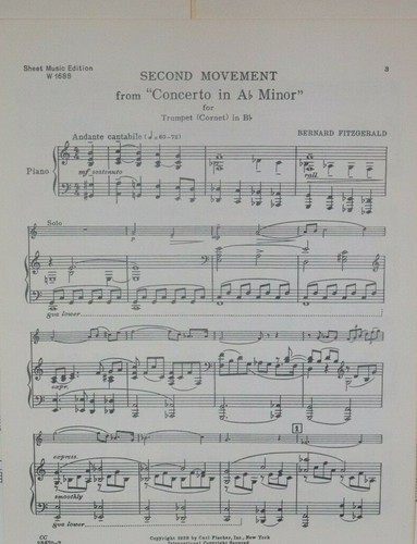 Trombone & Piano 2nd Movement from Concerto in Ab minor by R B Fitzgerald New - Bild 3 von 3