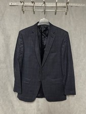 Ralph Lauren Blazer Men 40L Blue Windowpane Plaid 2 B Silk Wool Flannel Luxury